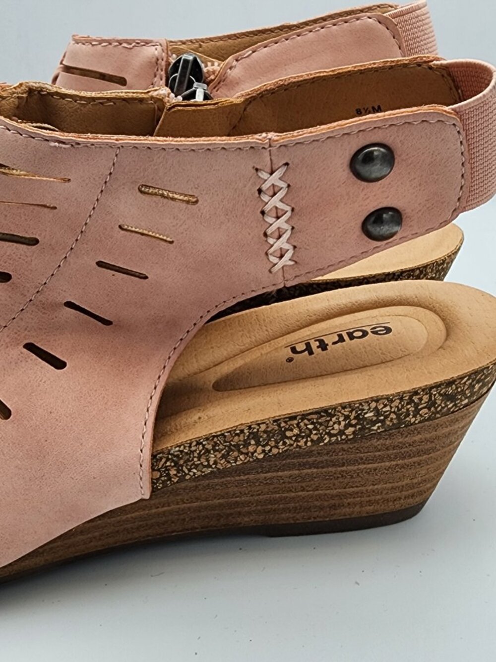 Pink Cutout Slingback Wedge Sandals | Women's 8.5 - Picture 10 of 16